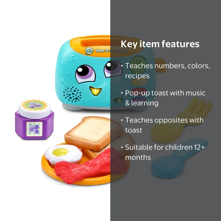 LeapFrog Yum-2-3 Toaster Breakfast Set, Pretend Play Learning Toy