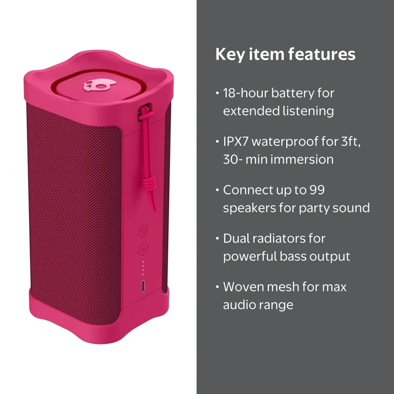 Skullcandy Terrain XL Wireless Speaker, IPX7 Waterproof, 18-Hour