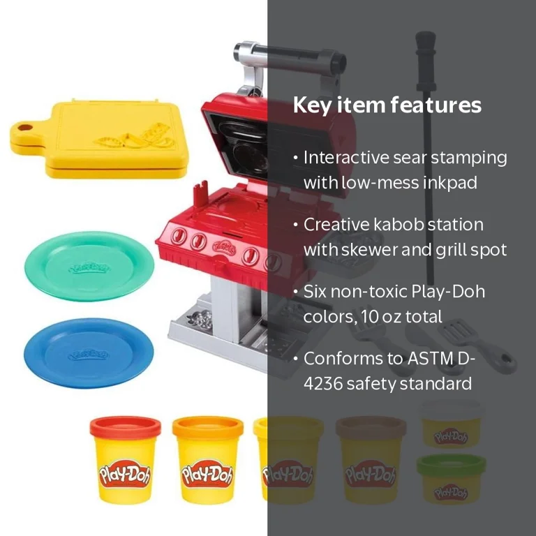 Play-Doh Kitchen Creations Grill 'N Stamp Playset, 10 Ounces