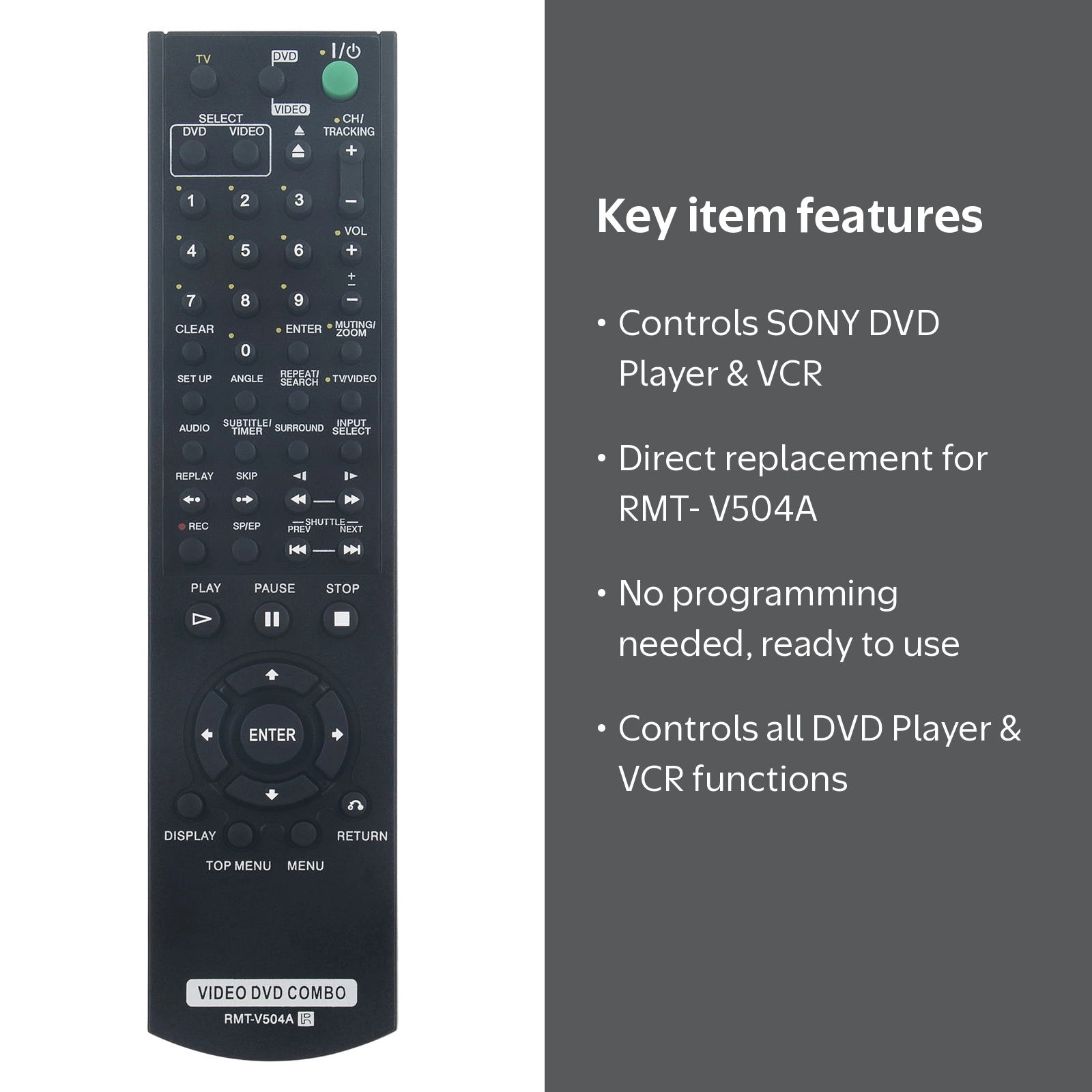 New RMT-V504A Remote Control for SONY RMT-V501A SLV-D100 SLV-D380P