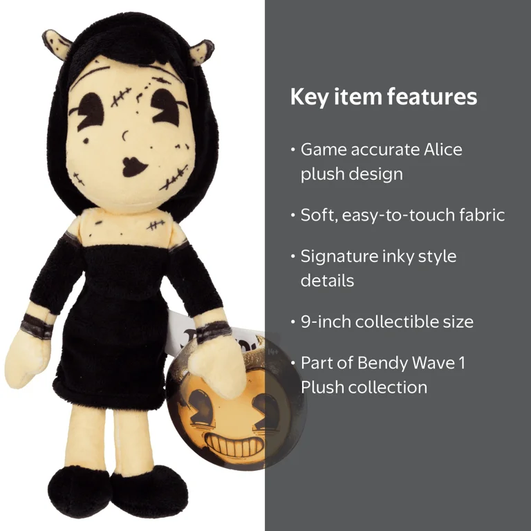 Bendy 9 inch Basic Collectible Toy Plush Alice for Ages 14 and up