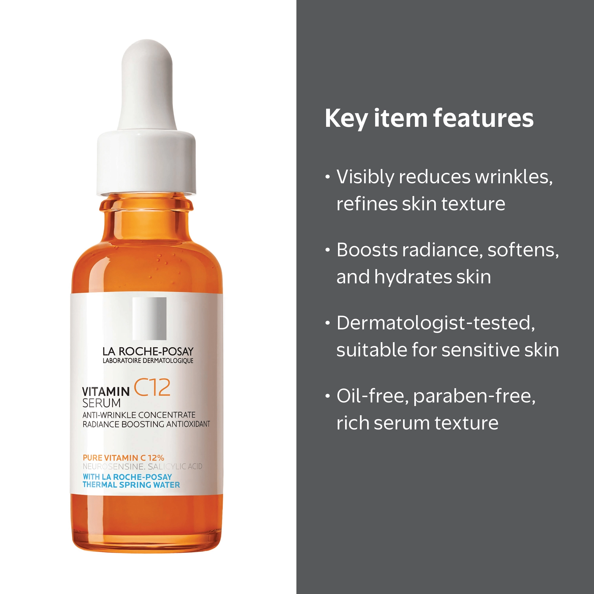 La Roche-Posay Facial Vitamin C Anti-Aging Face Serum, 1.0 FL.OZ