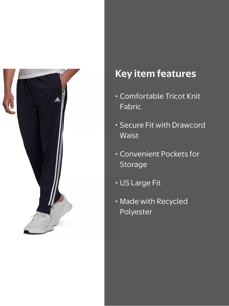 Adidas LEGEND INK/WHITE Men's Tricot Jogger Pants, US Large