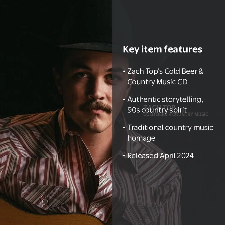 Zach Top - Cold Beer & Country Music - CD Album with Classic