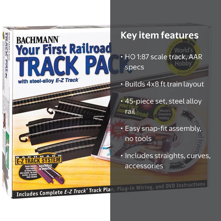 Bachmann Trains HO Scale E-Z Track Deluxe Expander Track, 45ct