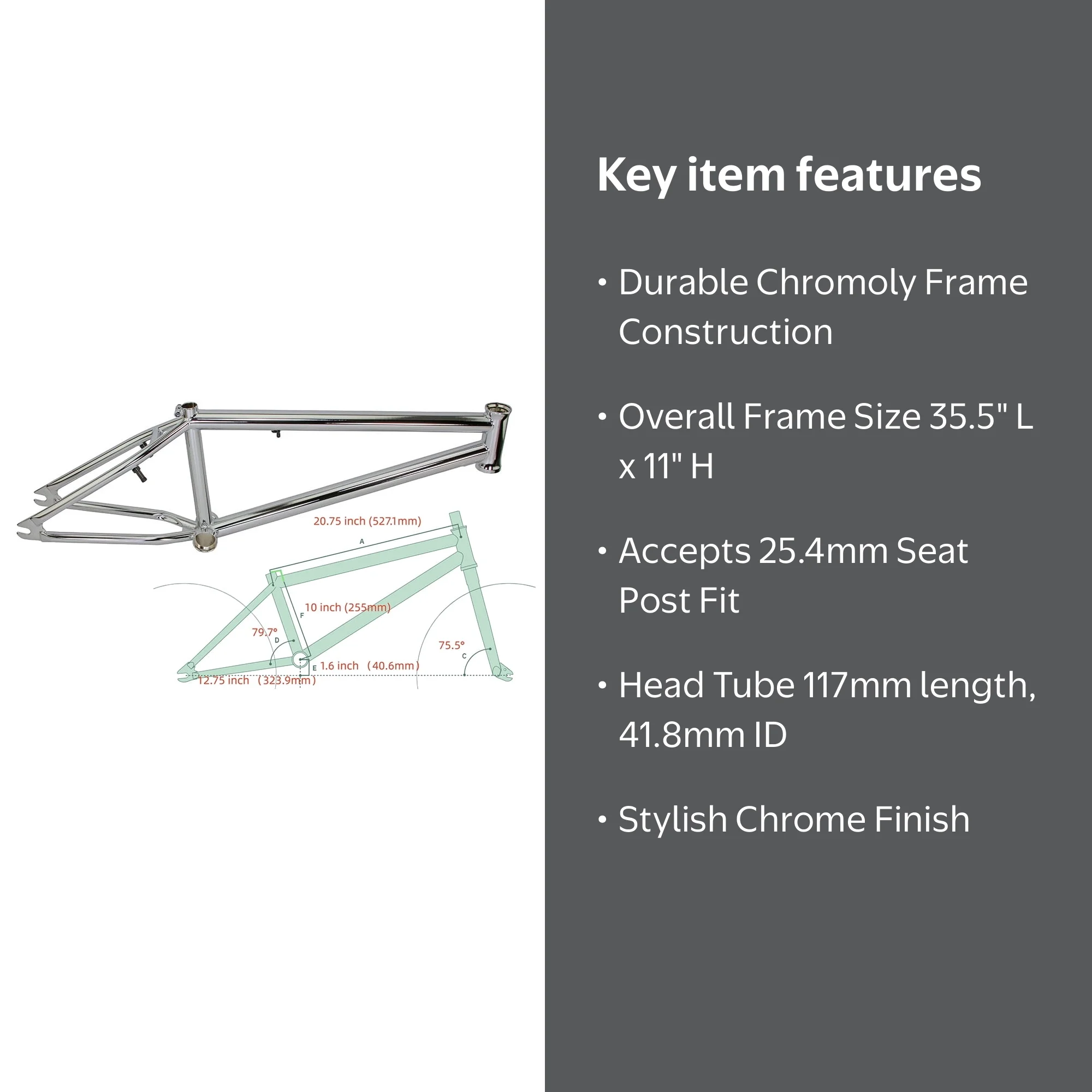 Bike 20 Freestyle Chromoly Frame Chrome. - Walmart.com
