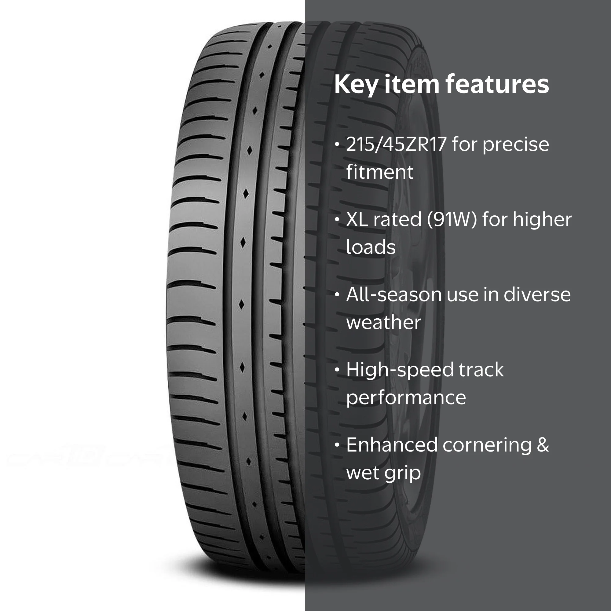 Accelera, Passenger Tire, 215/45ZR17 91W XL, All Season - Walmart.com