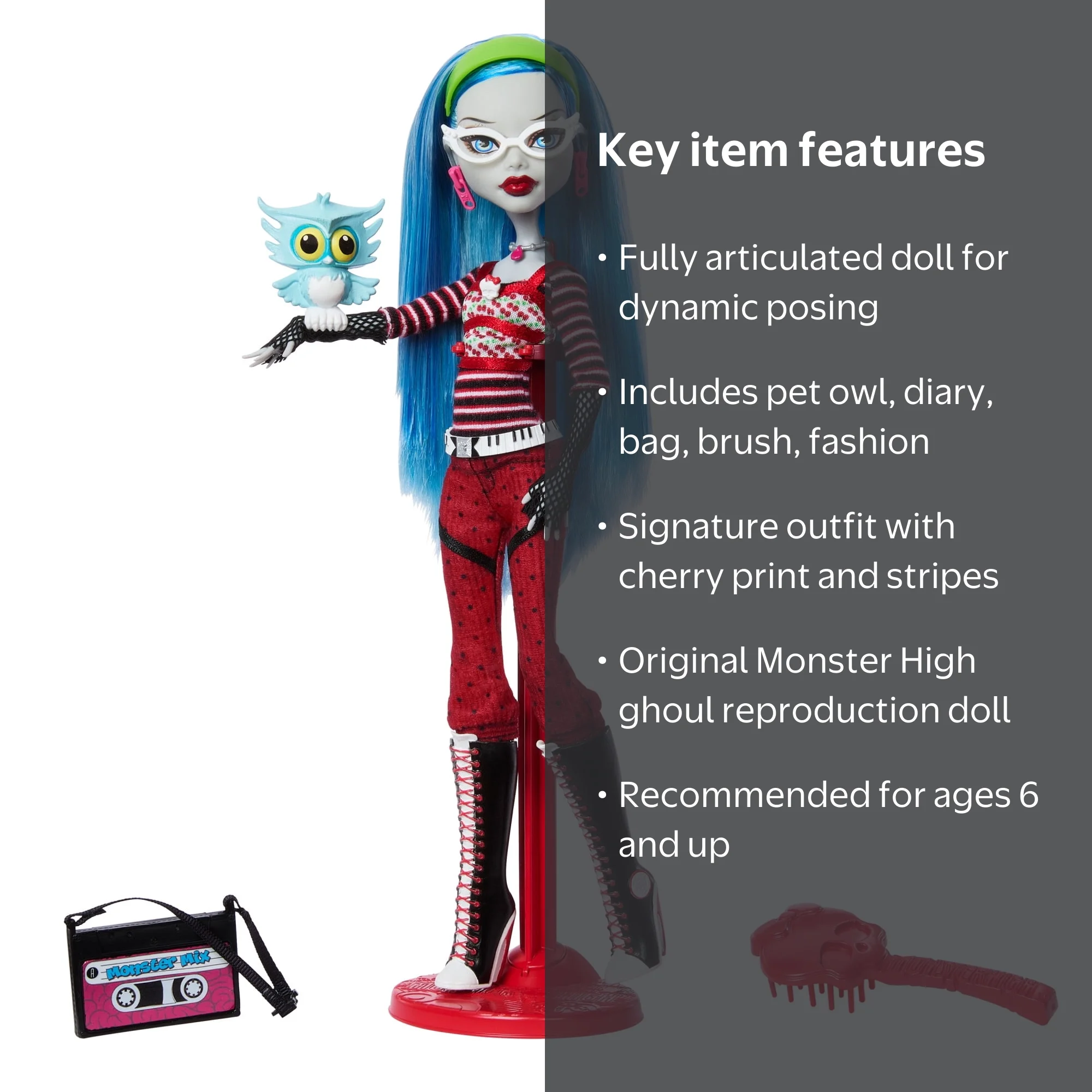 Monster High Ghoulia Yelps Collectible Fashion Doll with Diary and
