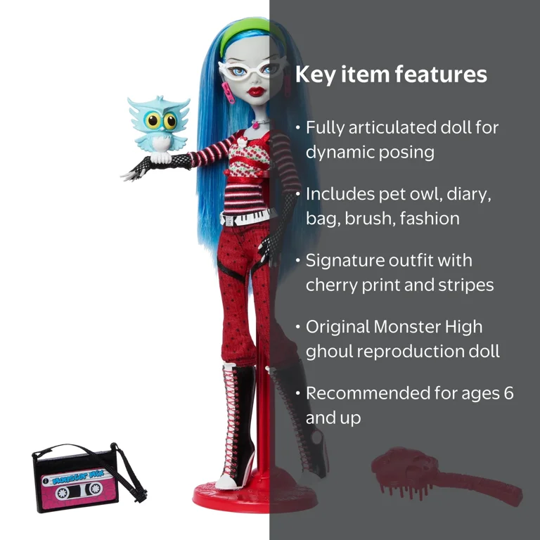 Monster High Ghoulia Yelps Collectible Fashion Doll with Diary and