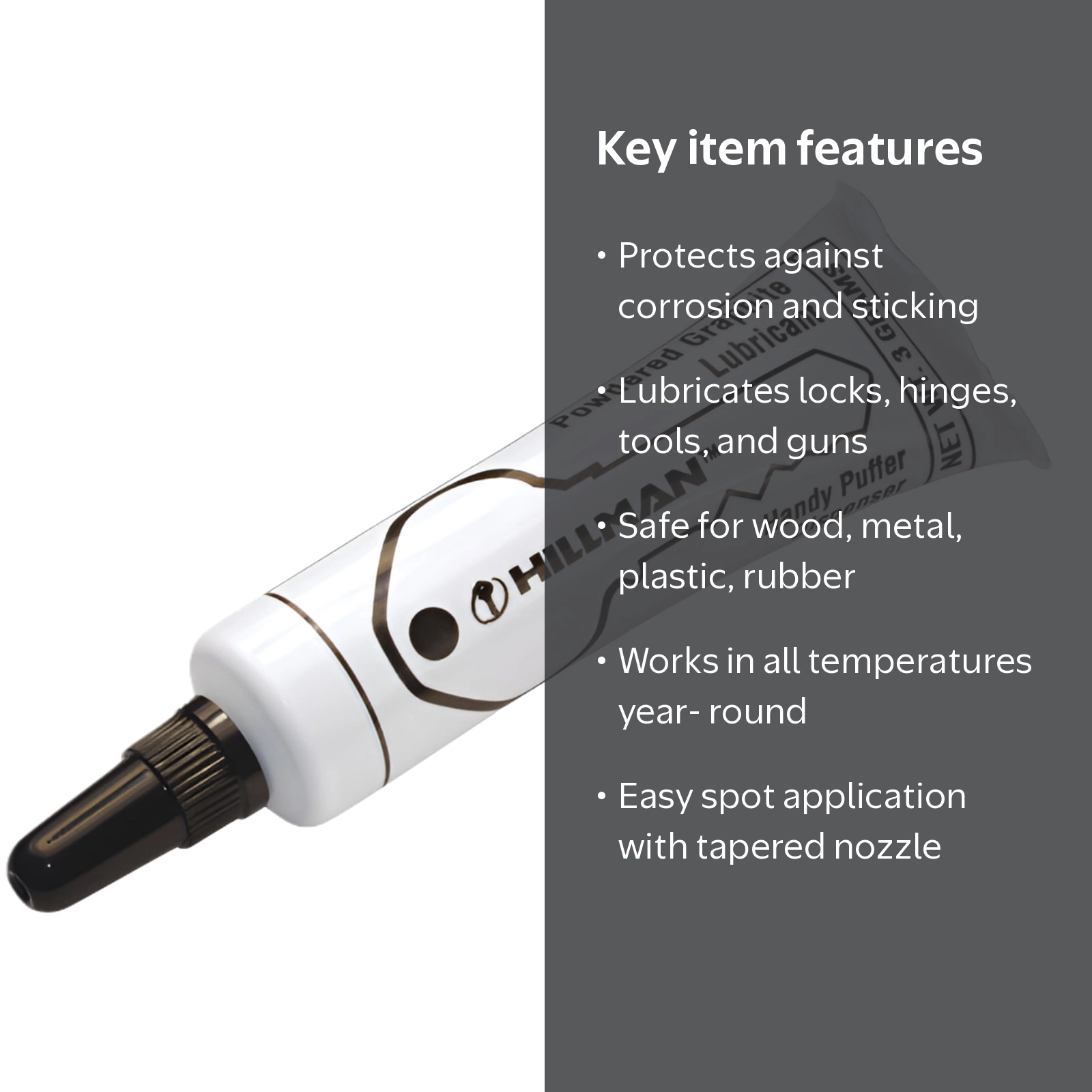 Hillman Fasteners Lock Lube Hardware, Powdered Graphite Key