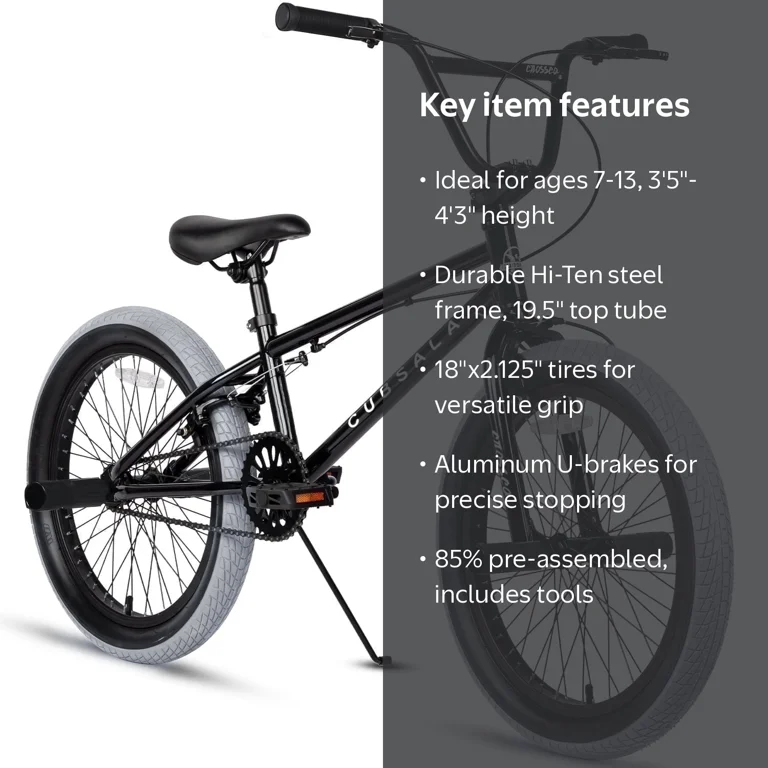 cubsala Freestyle BMX Bike, 20 Inch Kids Bicycle for 7-13 Years
