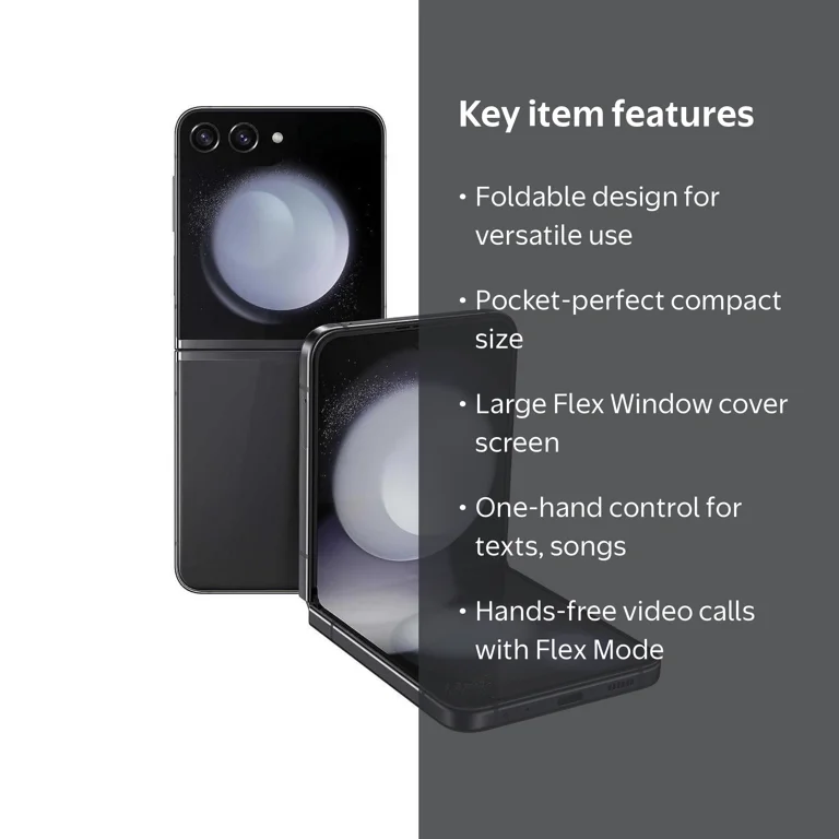 SAMSUNG Galaxy Z Flip 5, 512GB, Compact Foldable Design, Selfie