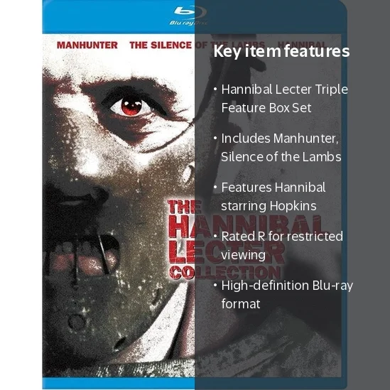 Hannibal Lecter Triple Feature Box Set, Blu-ray, 3 Discs, Rated R