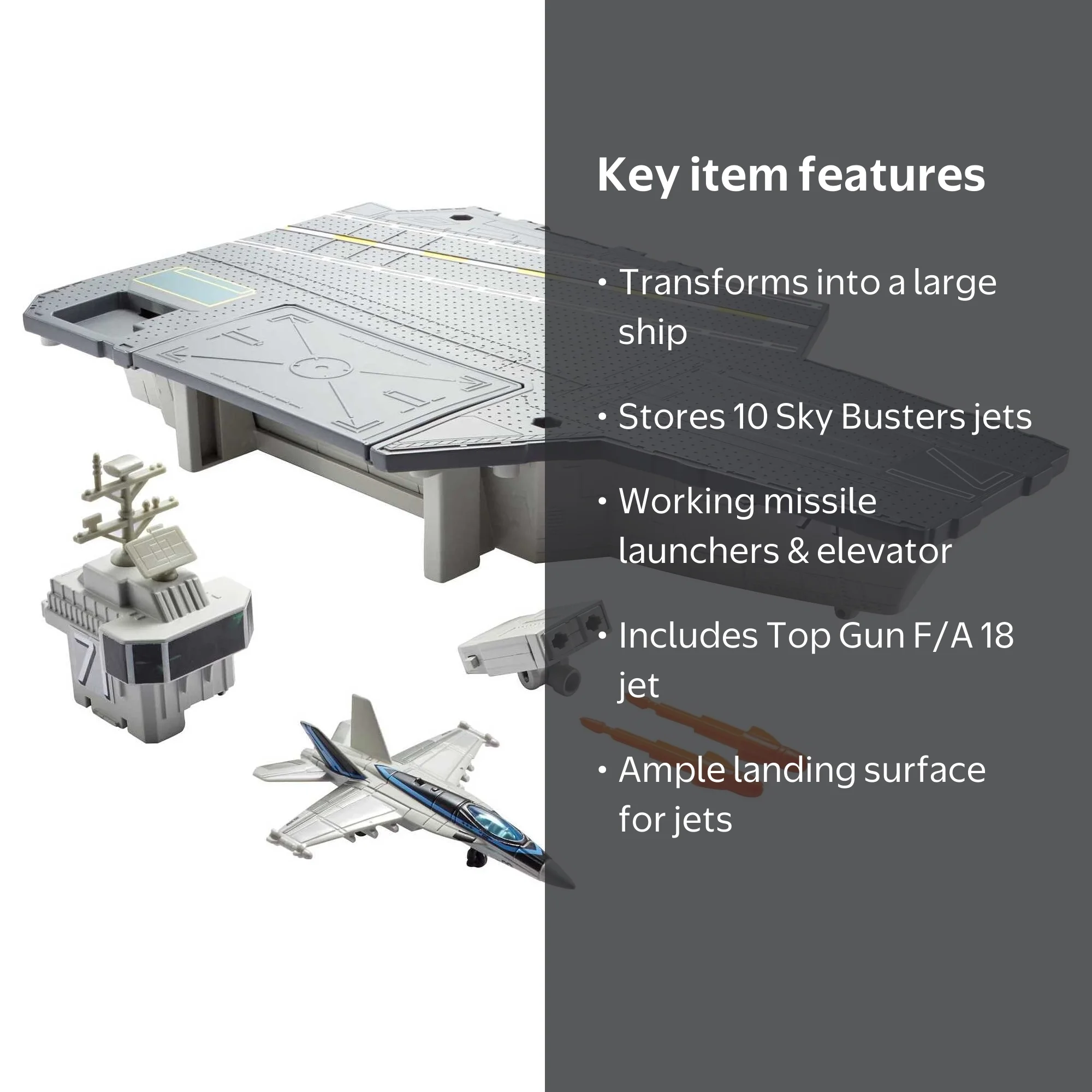 Matchbox Top Gun Maverick Aircraft Carrier Play Set with Sky