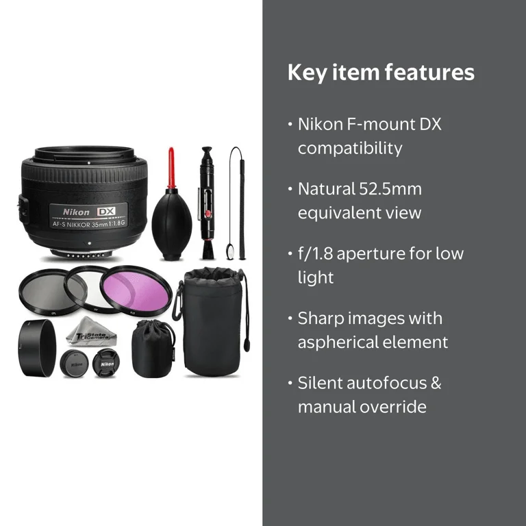 Nikon AF-S DX NIKKOR 35mm f/1.8G Lens For D3000, D3100, D3200