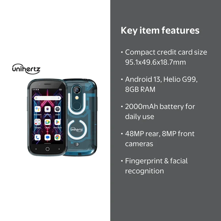Unihertz Jelly Star: Smallest 4G Android 13, Blue, LED, NFC OTG