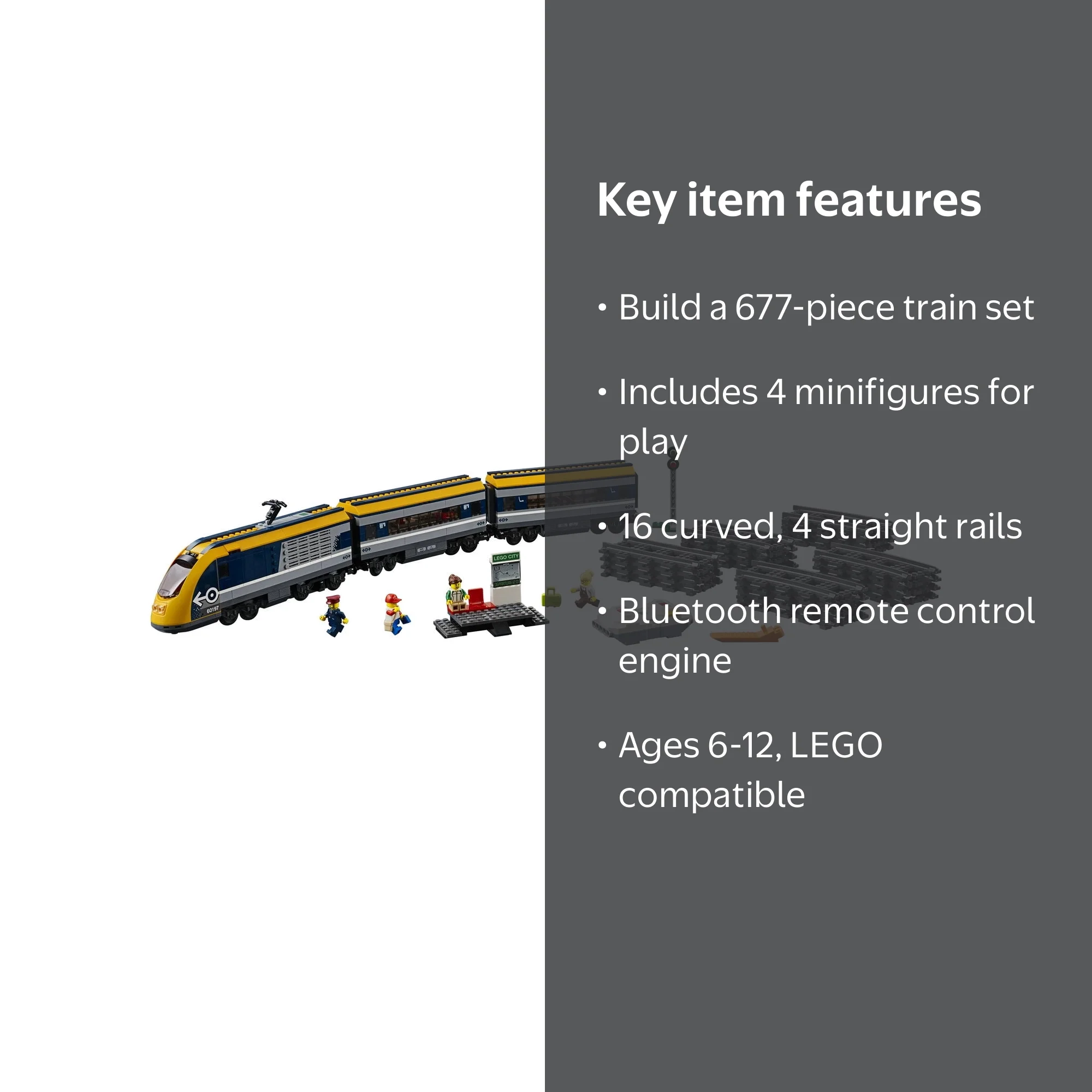 LEGO City Passenger Train 60197 Set with Tracks - Walmart.com