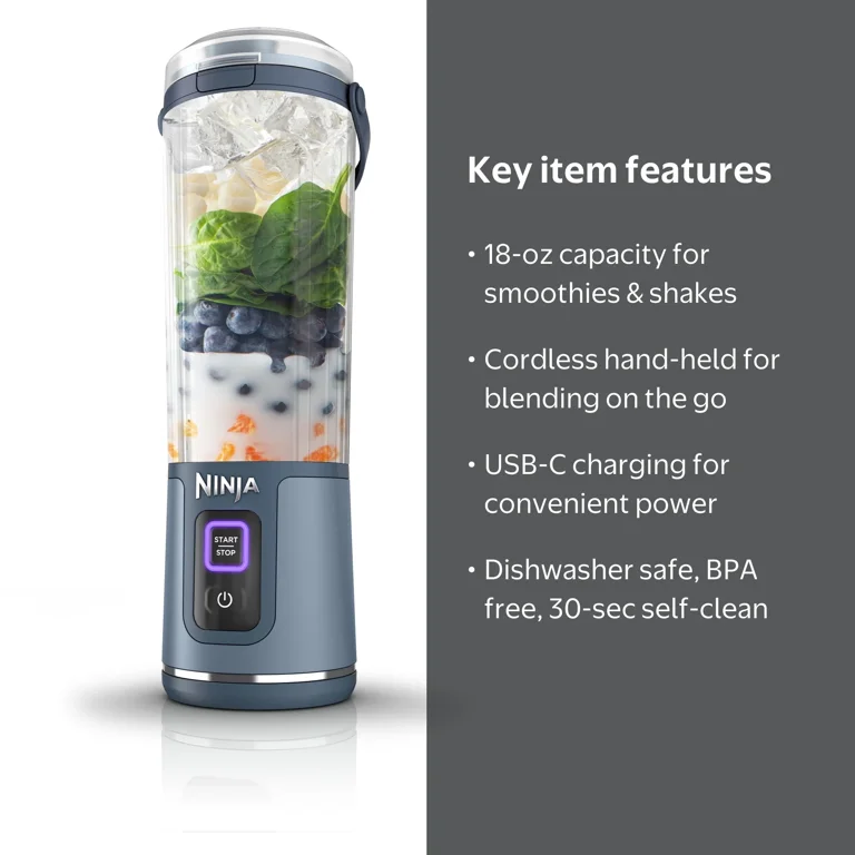 Ninja, Portable Blender, 18-oz, Cordless Rechargeable - Walmart.com