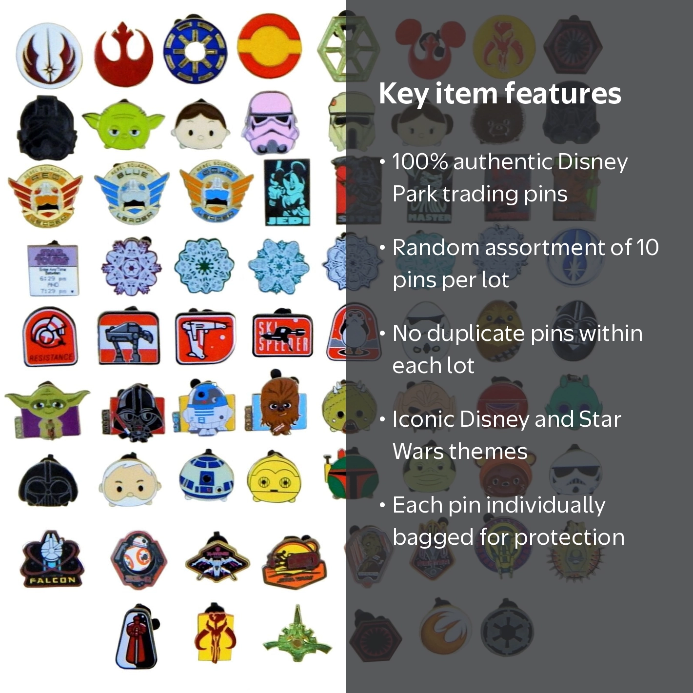 Disney, Star Wars Themed Assorted Pins, 10 Count - Walmart.com