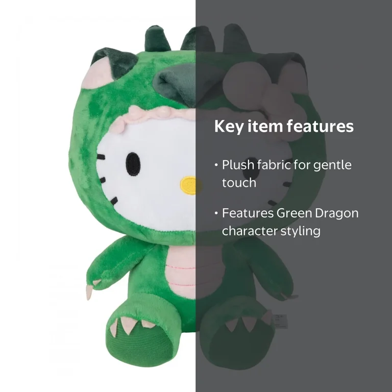 Hello Kitty Fiesta Green Dragon Plush, Soft Toy - Walmart.com