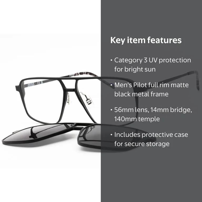ZEISS sunglasses ZS23123SLP MALE 56/14/140 002 MATTE BLACK