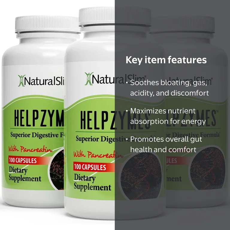 NaturalSlim Digestive Enzymes for Women & Men - Helpzymes