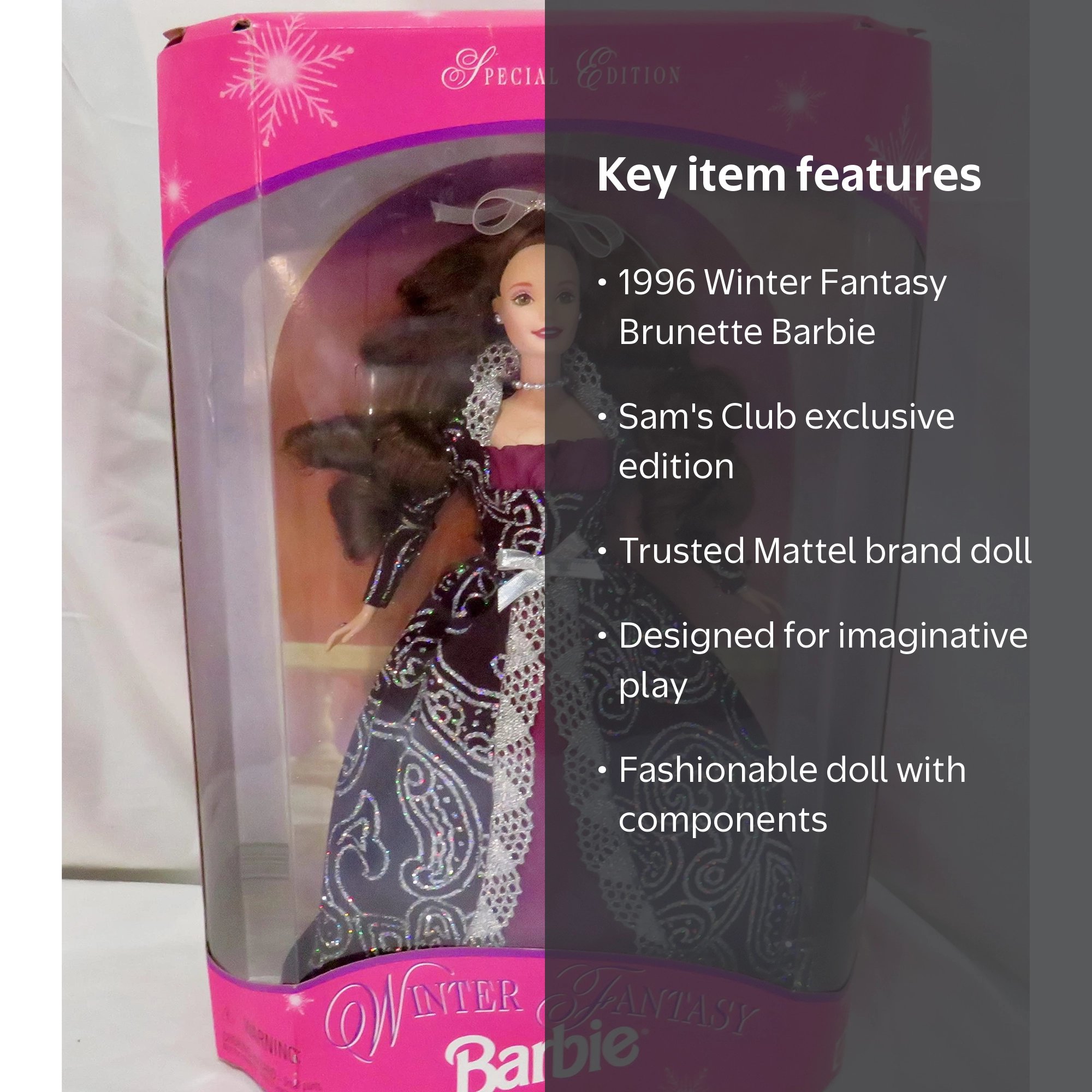 1996 Winter Fantasy Barbie 2 Brunette - Sam's Club Exclusive