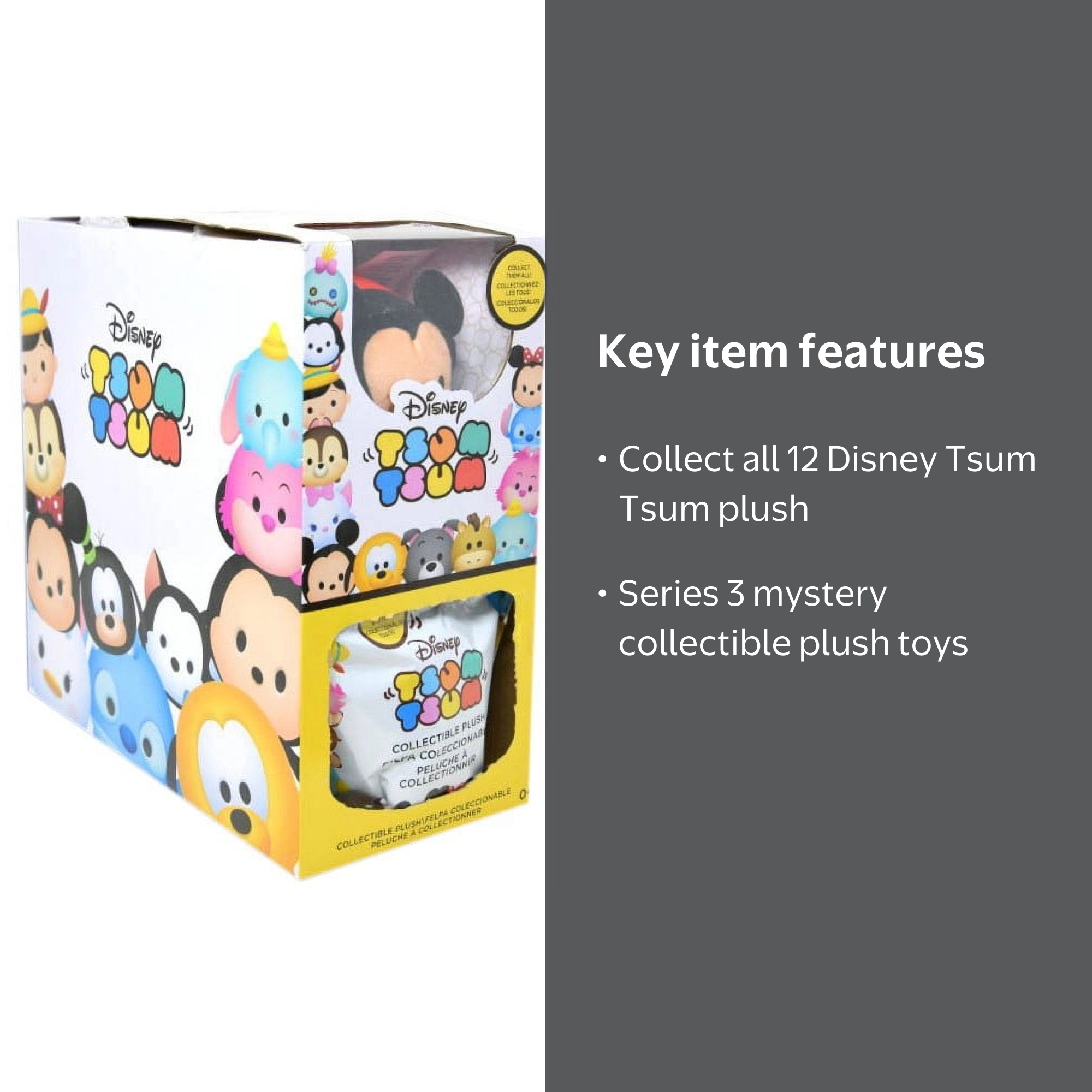 Disney Tsum Tsum Collectible Plush Series 3 Mystery Box (12 Packs