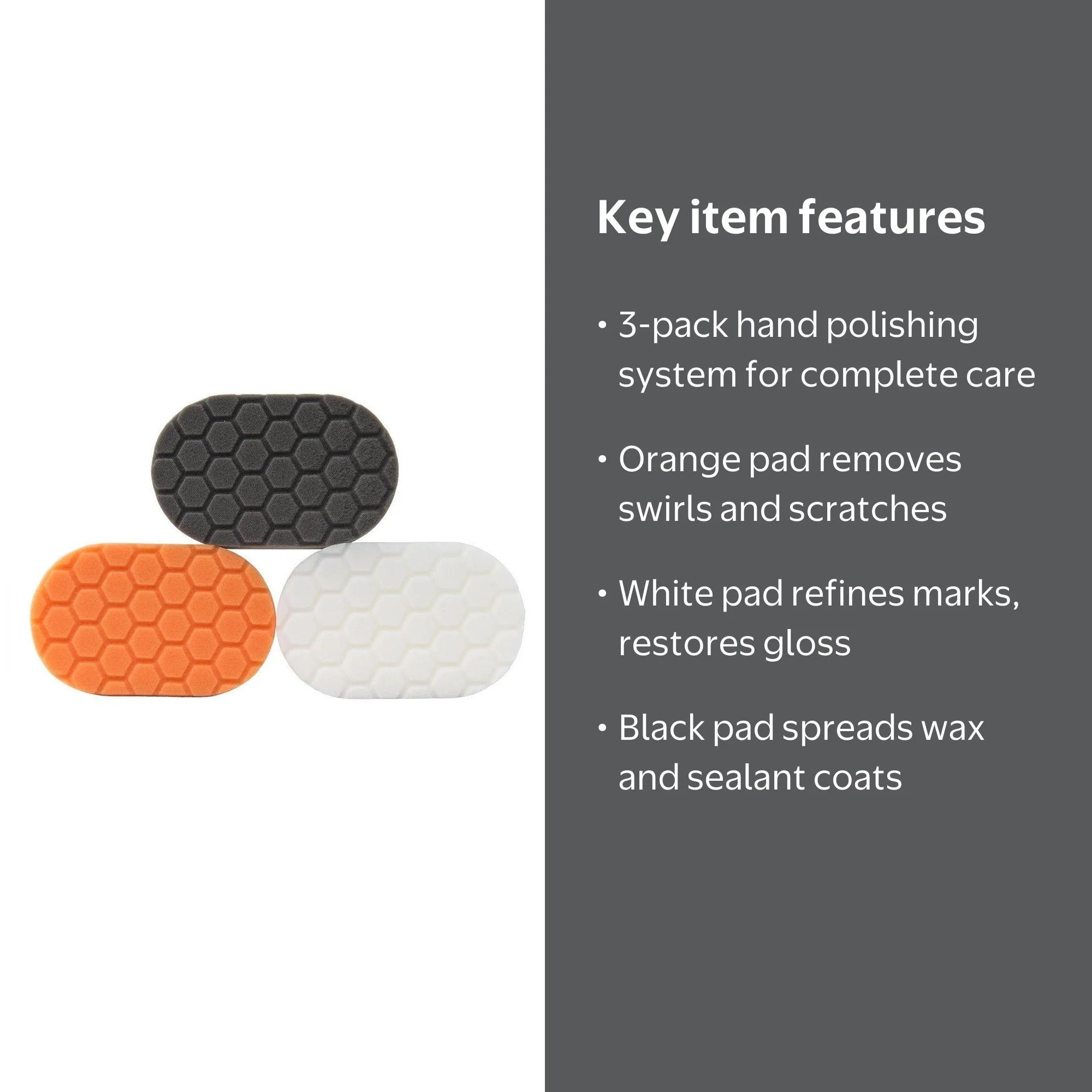 Chemical Guys BUFX_204 Hex-logic Hand Applicator Pad Kit - Walmart.com
