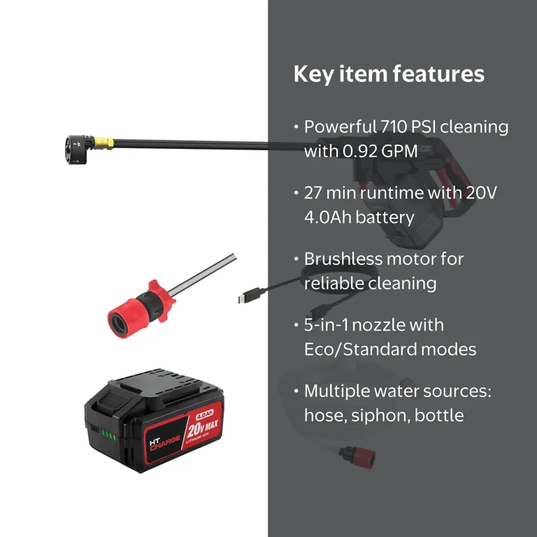 Hyper Tough 710 PSI 20V Brushless Cordless Portable Pressure