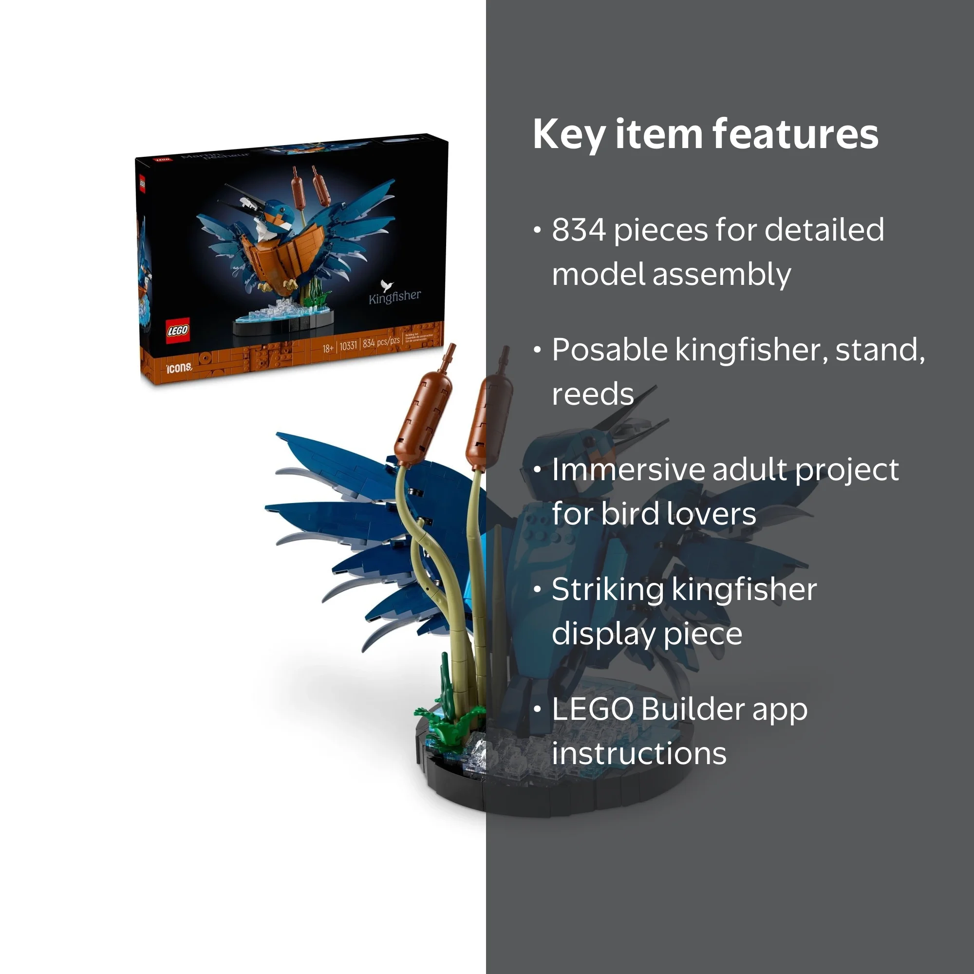 LEGO, Building Kit, 10331, Bird Water Display Model for Adults