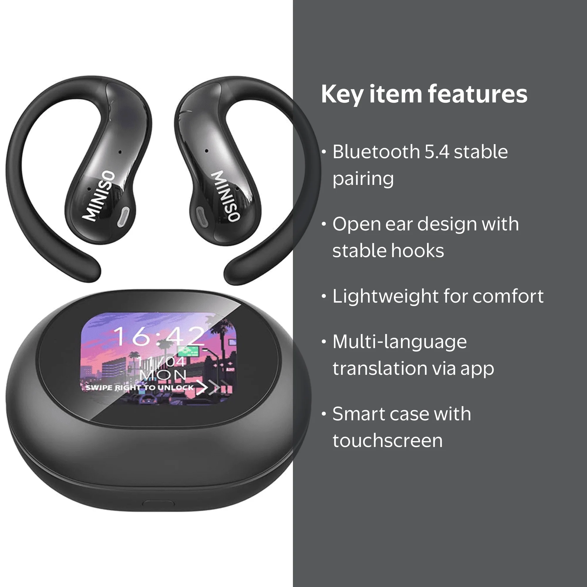 MINISO MS188 Language Translator Earbuds Real Time AI Translator