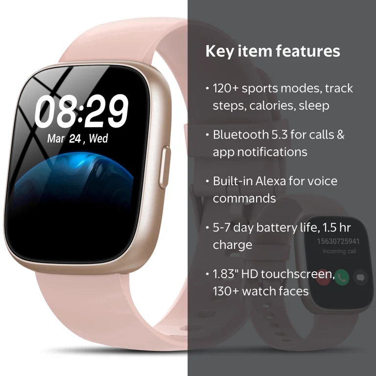 Cillso, Smart Watch, Fits for Android and iPhone, Pink - Walmart.com