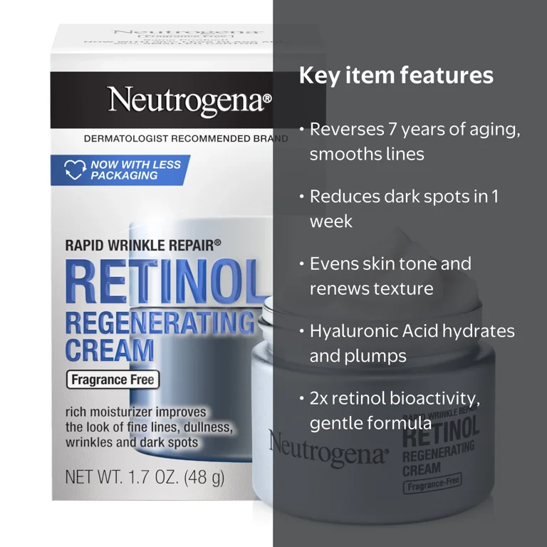  Retinol　ニュートロジーナ　レチノール　クリーム2個 Neutrogena, Rapid Wrinkle Repair Retinol Cream, 1.7 oz, Fragrance