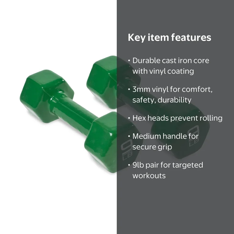 CAP Barbell Vinyl Coated Dumbbells - 9 lb Pair - Walmart.com