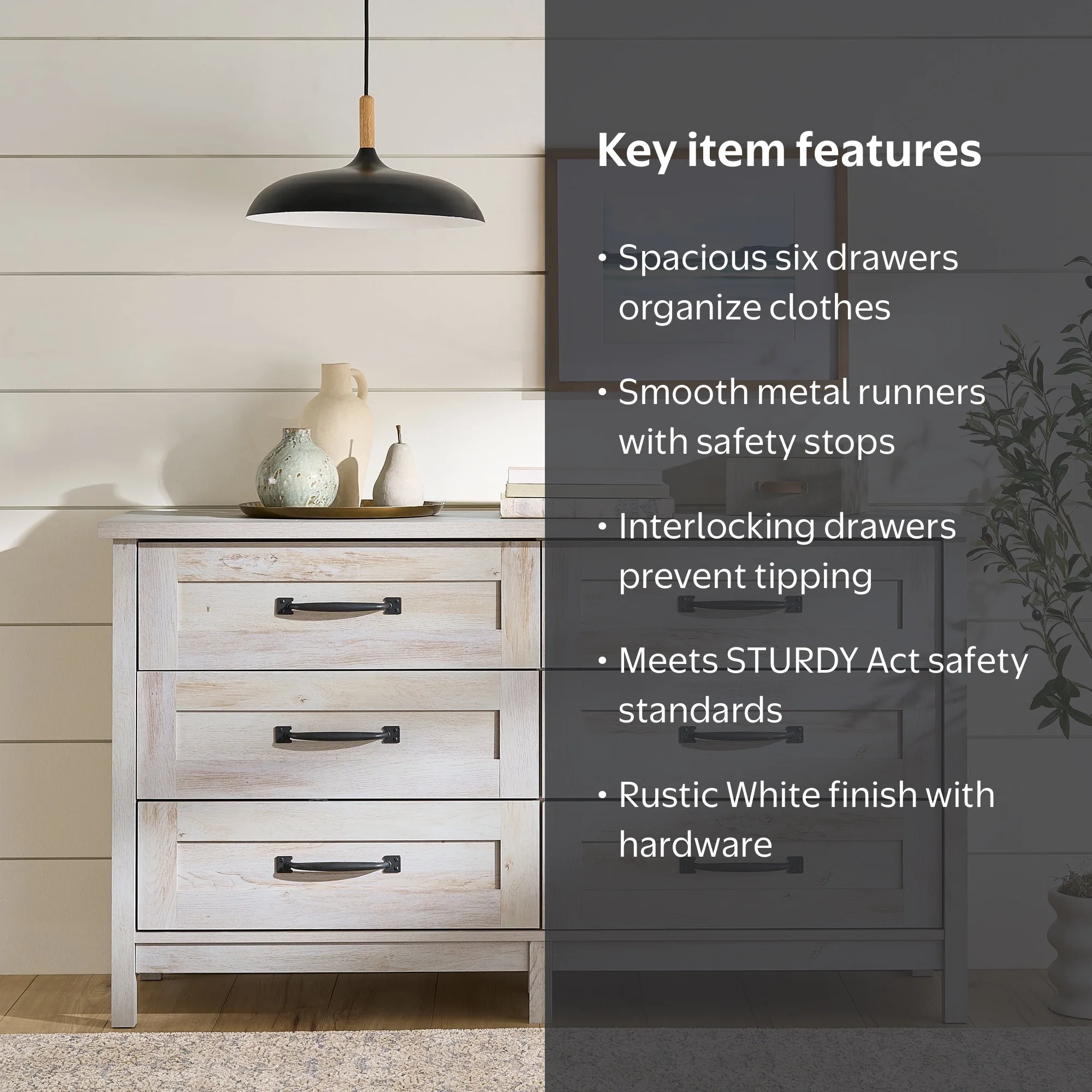 better homes & gardens modern farmhouse 6-drawer dresser Better Homes & Gardens Modern Farmhouse 56.85