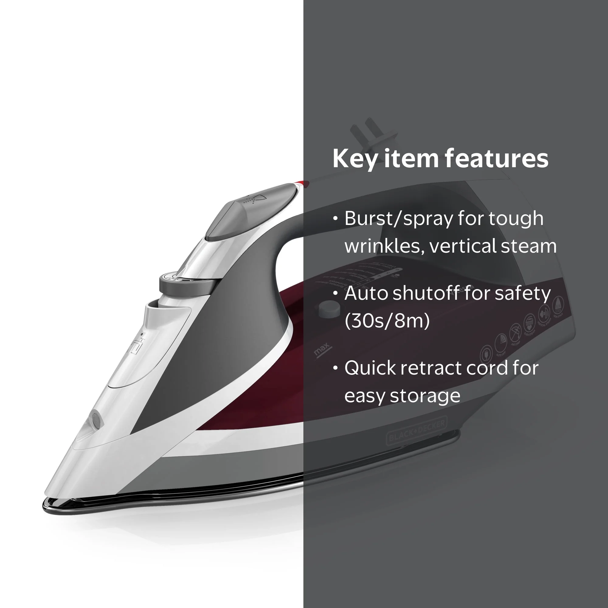 BLACK+DECKER Vitessa Advanced Steam Iron with Retractable Cord
