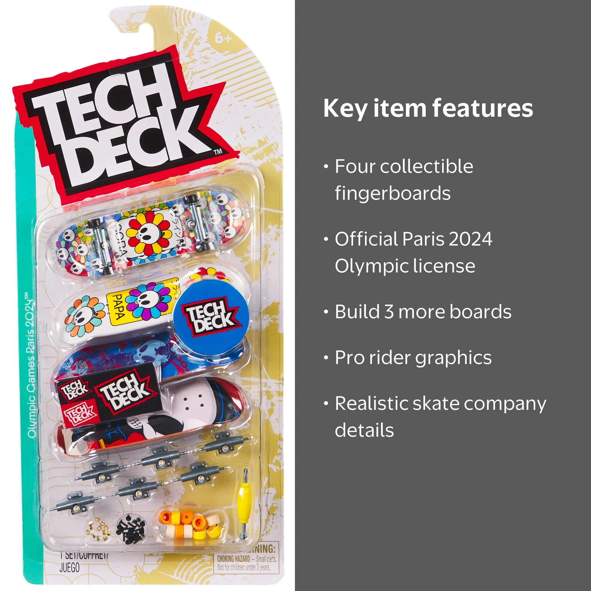 Tech Deck, Olympic Games Paris 2024, Ultra DLX Fingerboard 4-Pack