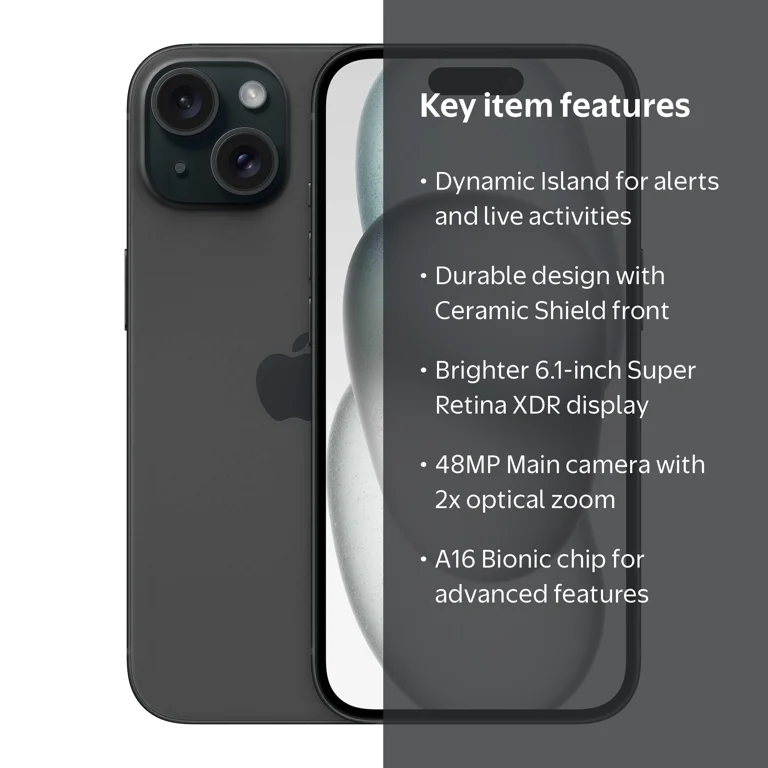 iPhone15 ブラック　128GB Verizon Apple iPhone 15 128GB Black - Walmart.com