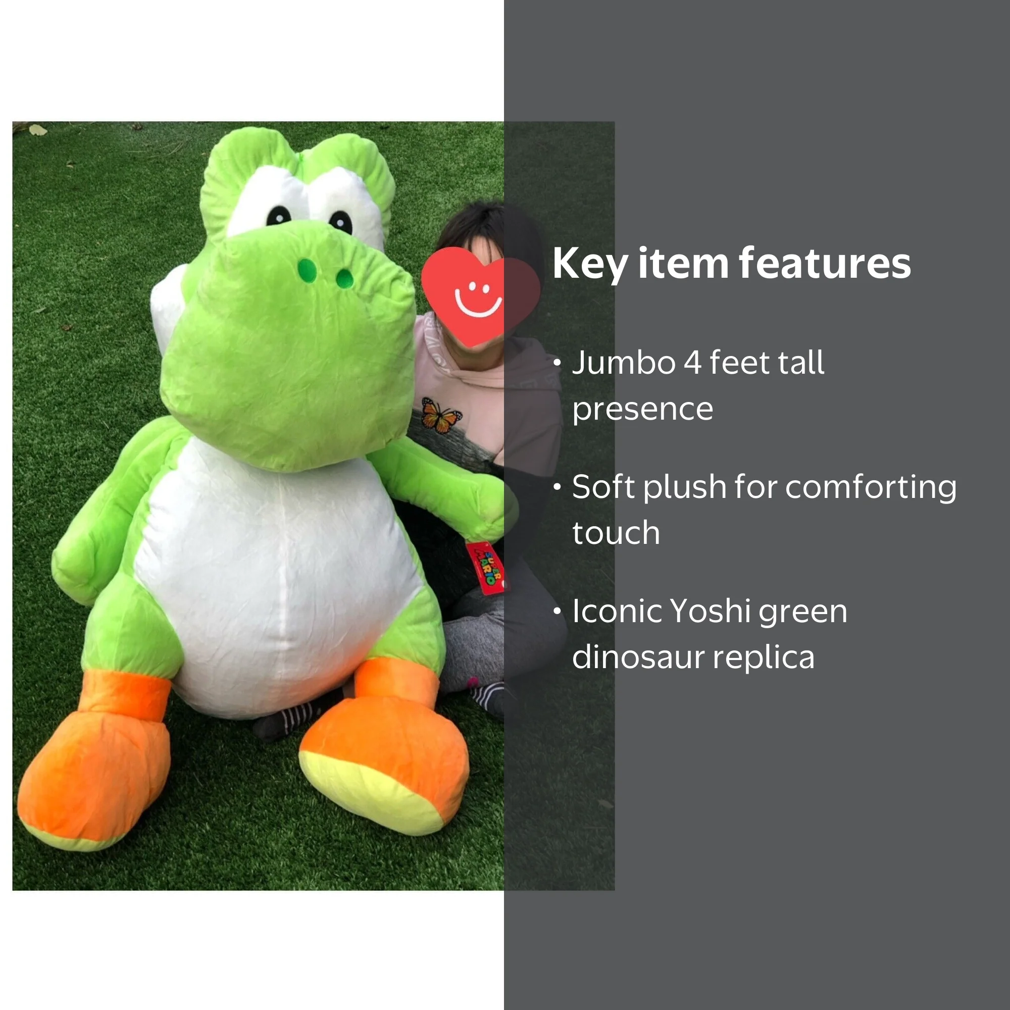 Nintendo 4FT Super Mario - Cute YOSHI Dinosaur Jumbo Soft Plush