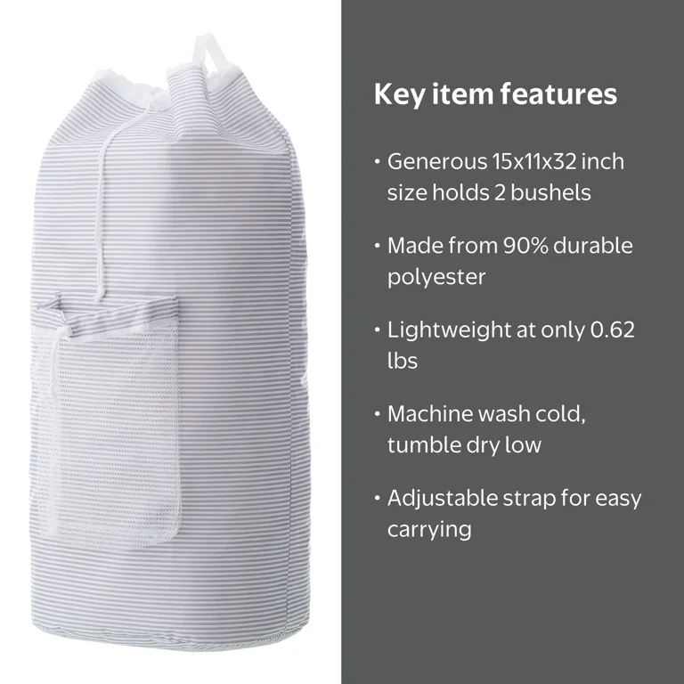 16ss mesh daffle bag 白 サマーバック Mainstays Arctic White and Soft Silver Backpack Laundry Bag with