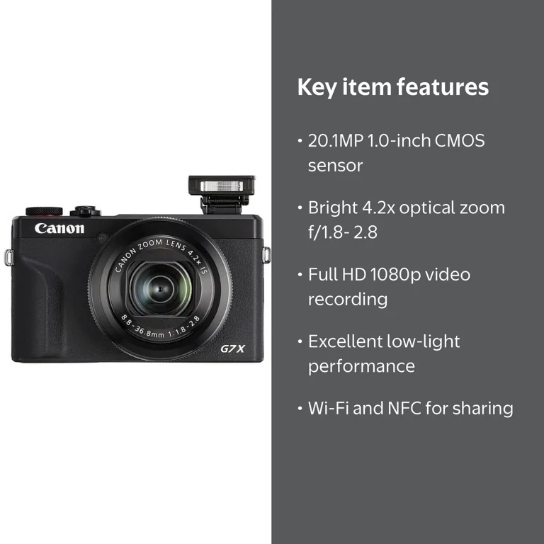 Canon PowerShot G7 X Mark II Digital Camera for Photography