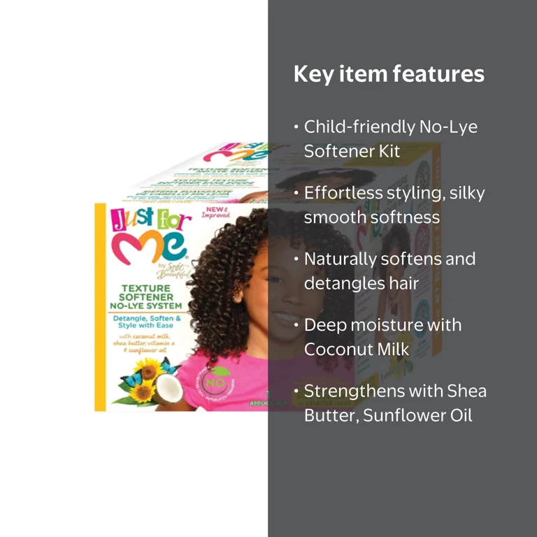 Just For Me Texture Softener System, Detangler Kit, All Hair Types