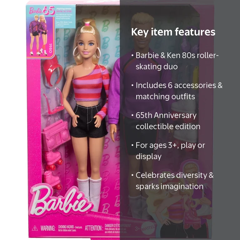 Ken & Barbie Fashionista Dolls 65th Anniversary 2pk - Walmart.com