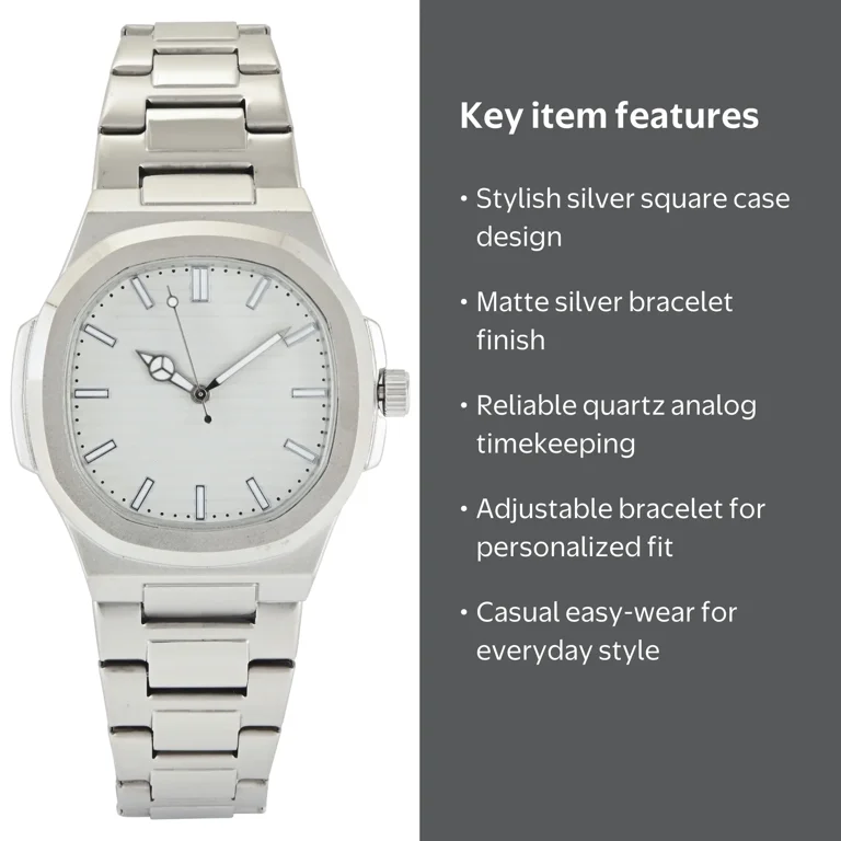 George Men's Silver Case with Silver Matte Bracelet Watch