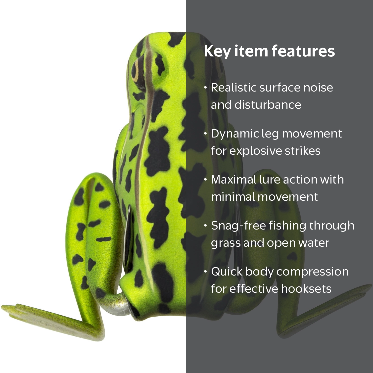Frog Products Hunting Arrow 未使用 Lunkerhunt Popping Frog - Topwater Lure - Green Tea,2.25in,1/2oz