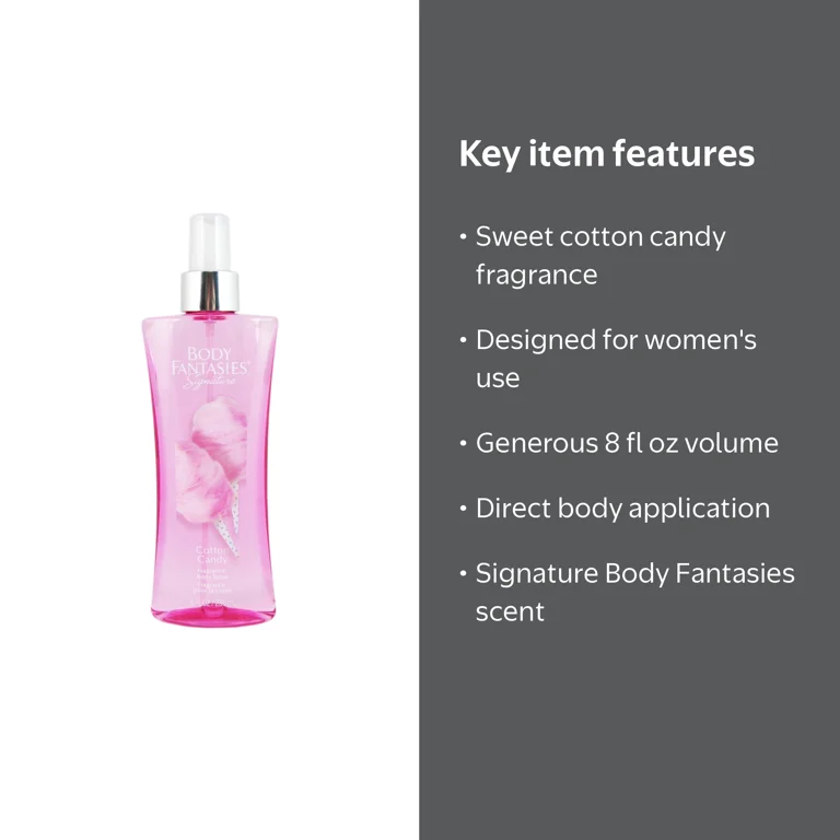 Body Fantasies, Fragrance Body Spray, Cotton Candy 8 oz, Women