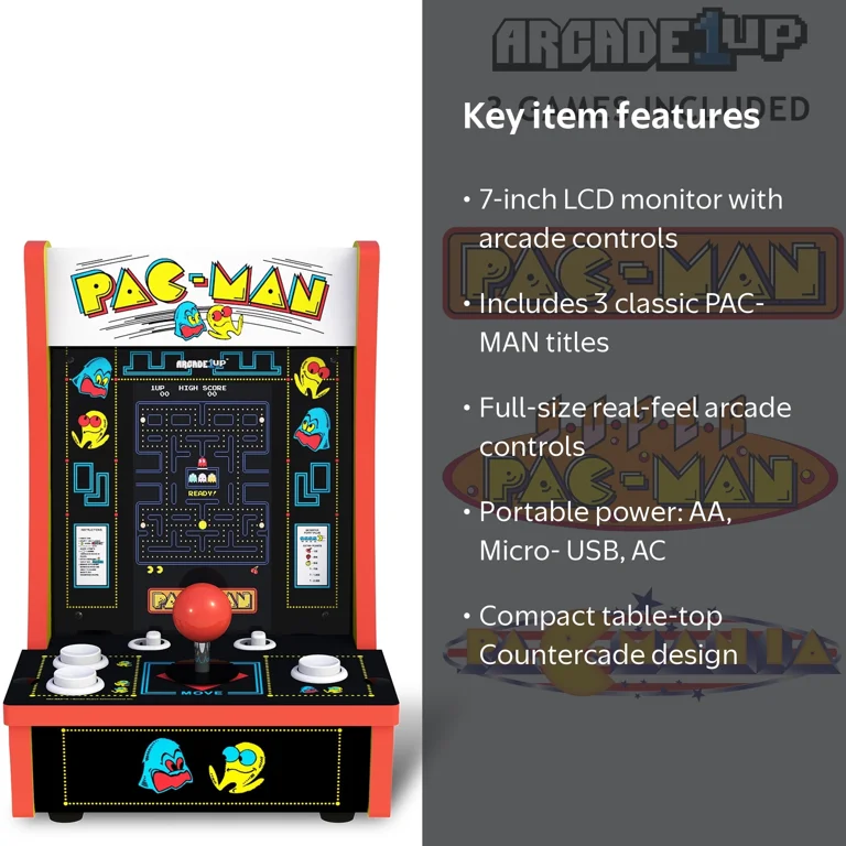 Arcade1Up, Pac-Man Countercade, 3 Classic Games, Portable Console
