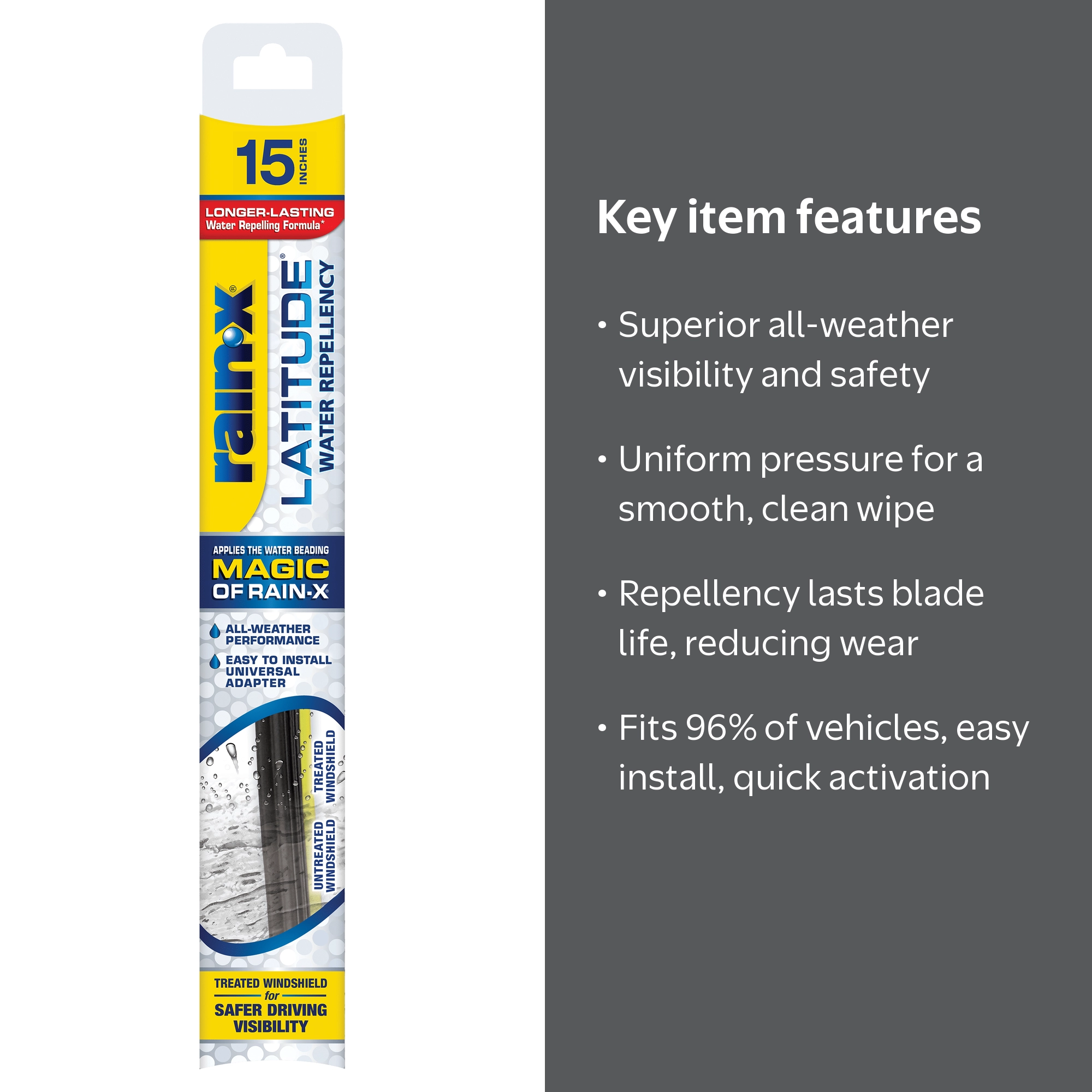 Rain-X Latitude Water Repellency 15 inch Windshield Wiper