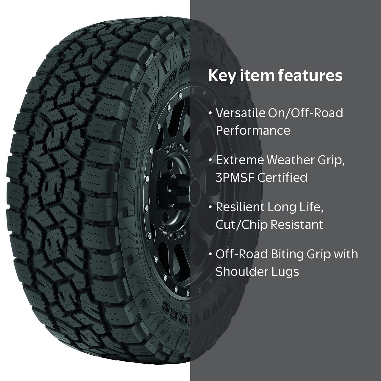 Toyo Open Country A/T III Truck Tire, 255/55R20 110H, Fits 2017-23
